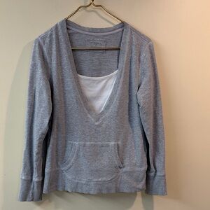 Williams Sonoma Light Gray V-Neck Top